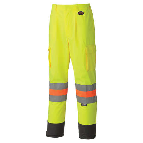 6009 Breathable Traffic Safety Pants, Polyester, X-Small, High Visibility Lime-Yellow Distribution Élite MP