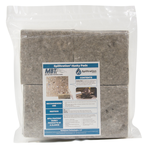 Spilltration Husky Pads, Oil Only, 16" x 16", 17.2 gal. Absorbancy Distribution Élite MP