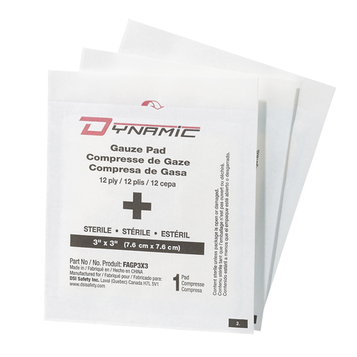 Dynamic Gauze, Pad, 3" L x 3" W, Sterile, Medical Device Class 1 Distribution Élite MP