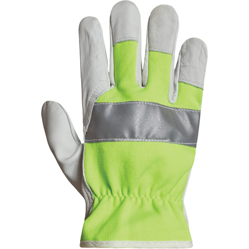 Gants de conducteur haute visibilit&eacute; avec bandes r&eacute;fl&eacute;chissantes Endura, 3T-Grand, Paume en Cuir fleur de ch&egrave;vre Distribution Élite MP