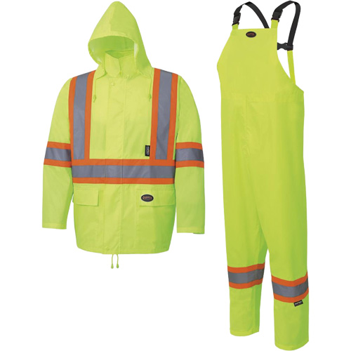 5619 150D Oxford Rain Suit, Polyester, 2X-Large, High Visibility Lime-Yellow Distribution Élite MP