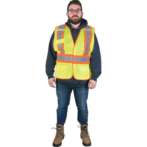 Flame-Resistant Surveyor Vest, High Visibility Lime-Yellow, X-Large, Polyester Distribution Élite MP