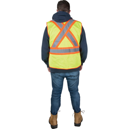 Flame-Resistant Surveyor Vest, High Visibility Lime-Yellow, X-Large, Polyester Distribution Élite MP