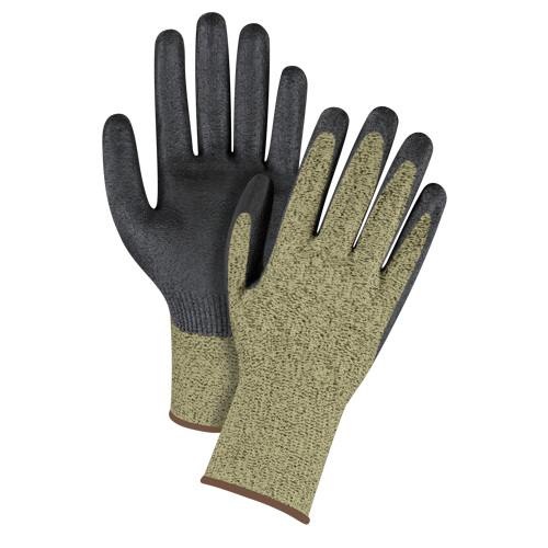 Black & Yellow Seamless Stretch Cut-Resistant Gloves, Size Large/9, 13 Gauge, Foam Nitrile Coated, Aramid Shell, ASTM ANSI Level A6 Distribution Élite MP