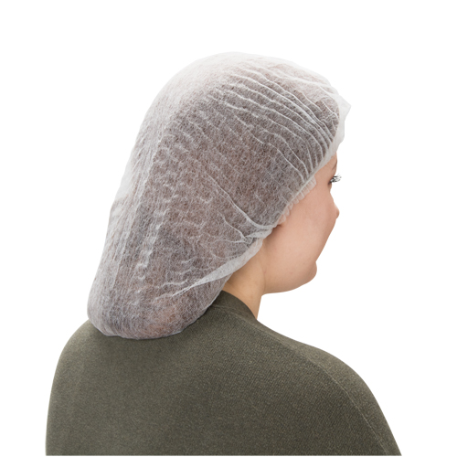 Pleated Bouffant Cap, Polypropylene, 19", White Distribution Élite MP
