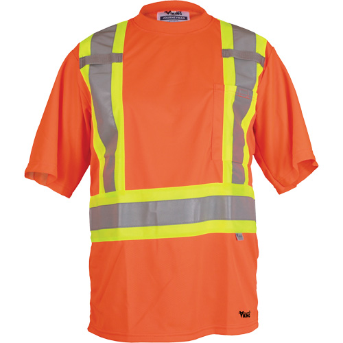 Viking&reg; Safety T-Shirt, Polyester, Small, High Visibility Orange Distribution Élite MP