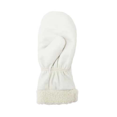 Mitaines d'hiver en cuir fleur de premi&egrave;re qualit&eacute; doubl&eacute;es de boa, Taille Grand, Mitaine Distribution Élite MP