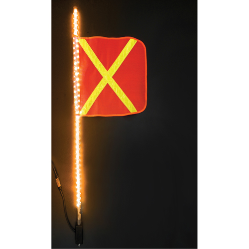 Safety Whip&reg; Heavy-Duty LED Whips, Hitch Mount, 4 High, Orange with Reflective Distribution Élite MP