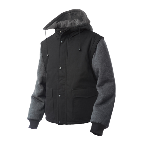 Zip-Off Sleeve Jacket, Men's, Large, Black Distribution Élite MP