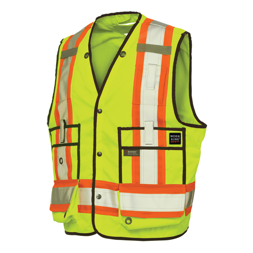 Veste de s&eacute;curit&eacute; pour arpenteur, Jaune lime haute visibilit&eacute;, T-Grand, Polyester Distribution Élite MP