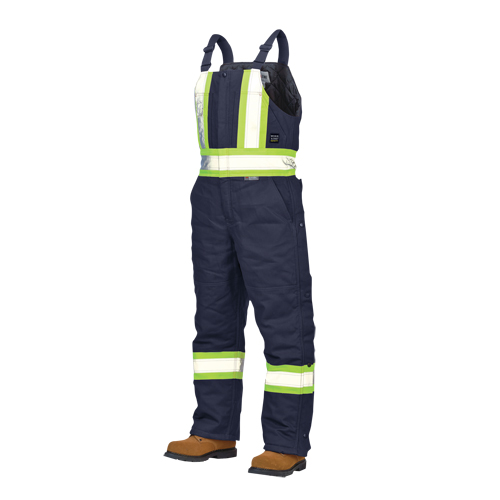 Duck Lined Safety Overalls, Cotton, Large, Navy Blue Distribution Élite MP