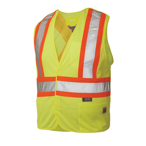 5-Point Tearaway Safety Vest, High Visibility Lime-Yellow, Large/X-Large, Polyester Distribution Élite MP