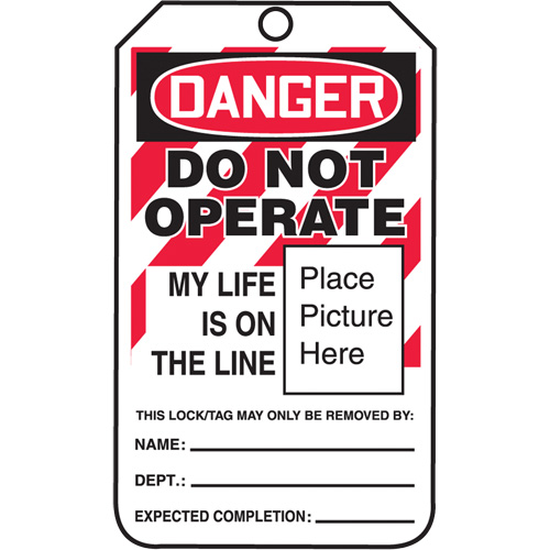 Do Not Operate Danger Lockout Tagout Tags, Plastic, 3-1/4" W x 5-3/4" H, English Distribution Élite MP