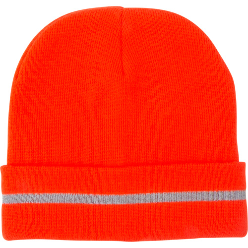 Bonnet en tricot haute visibilit&eacute; avec bande r&eacute;fl&eacute;chissante, Orange haute visibilit&eacute;, Acrylique Distribution Élite MP