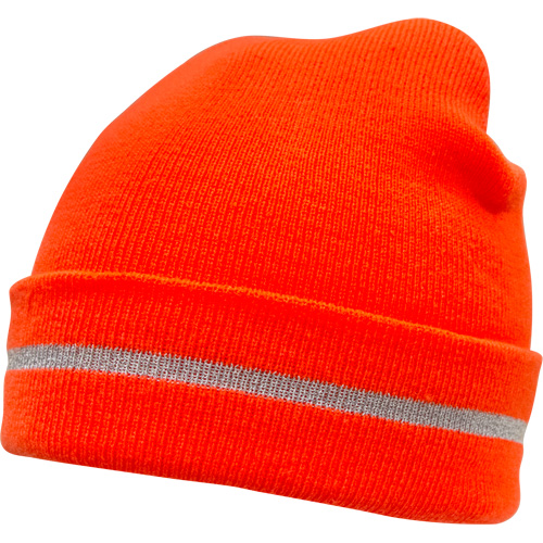 Bonnet en tricot haute visibilit&eacute; avec bande r&eacute;fl&eacute;chissante, Orange haute visibilit&eacute;, Acrylique Distribution Élite MP