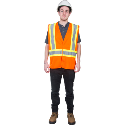 Veste de s&eacute;curit&eacute; pour la circulation, Orange haute visibilit&eacute;, Moyen, Polyester Distribution Élite MP