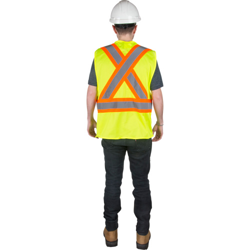Veste de s&eacute;curit&eacute; pour la circulation, Jaune lime haute visibilit&eacute;, 2T-Grand, Polyester Distribution Élite MP