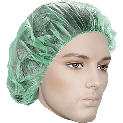 Bouffant Caps, Polypropylene, 21", Green Distribution Élite MP