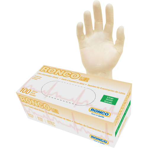 Disposable Gloves, Large, Latex, 4-mil, Powder-Free, Natural, Class 2 Distribution Élite MP
