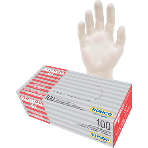 Gants jetables, Moyen, Vinyle, 3 mils, Sans poudre, Transparent Distribution Élite MP