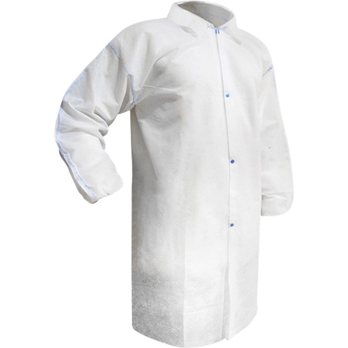 Disposable Lab Coat, Polypropylene, White, Medium Distribution Élite MP