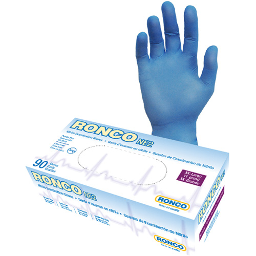 Disposable Gloves, 2X-Large, Nitrile, 4-mil, Powder-Free, Blue Distribution Élite MP