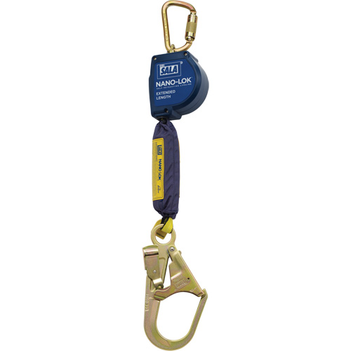 Cordage de s&eacute;curit&eacute; autor&eacute;tractable allong&eacute; Nano-Lok, 9', Polyester/Sangles, Pivotant Distribution Élite MP