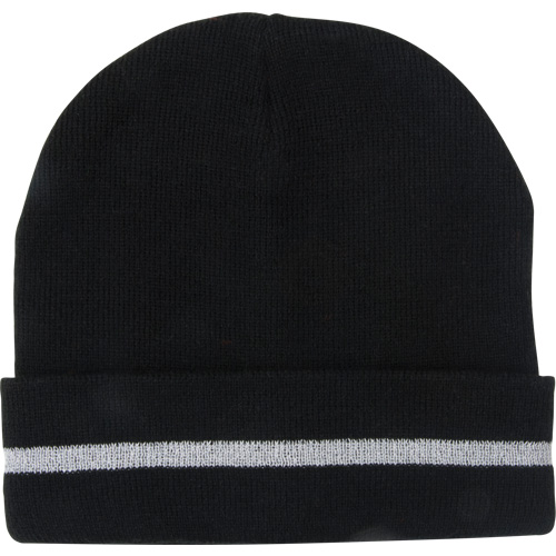 Bonnet en tricot avec bande r&eacute;fl&eacute;chissante argent&eacute;e, Taille unique, Noir Distribution Élite MP