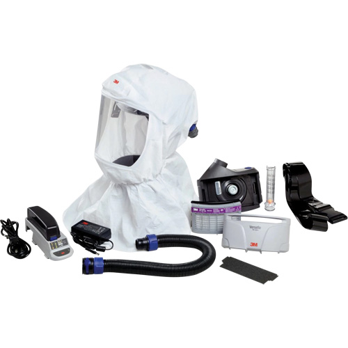 Ensemble APR &agrave; &eacute;puration d'air motoris&eacute; facile &agrave; nettoyer Versaflo, Cagoule ample & visi&egrave;re, Pile Lithium-ion Distribution Élite MP