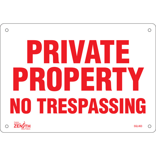 Enseigne Private Property, 7" x 10", Aluminium, Anglais Distribution Élite MP