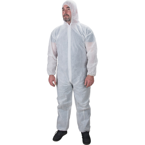 Hooded Coveralls, Medium, White, Polypropylene Distribution Élite MP
