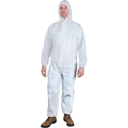 Hooded Coveralls, Medium, White, Microporous Distribution Élite MP