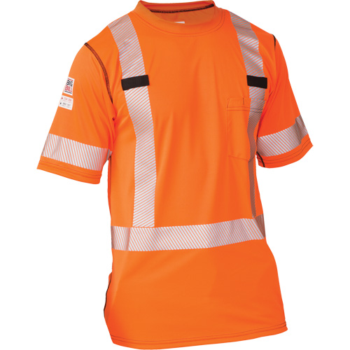 T-shirt &agrave; manches courtes haute visibilit&eacute; Polartec Power Grid, Polyester, 2T-Grand, Orange Distribution Élite MP