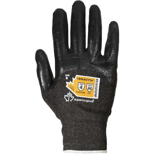 Gants en tricot de fibre filament composite ultrafin, Taille 5, Calibre 18, Rev&ecirc;tement Mousse de nitrile, Enveloppe en TenActiv, ASTM ANSI niveau A4 Distribution Élite MP