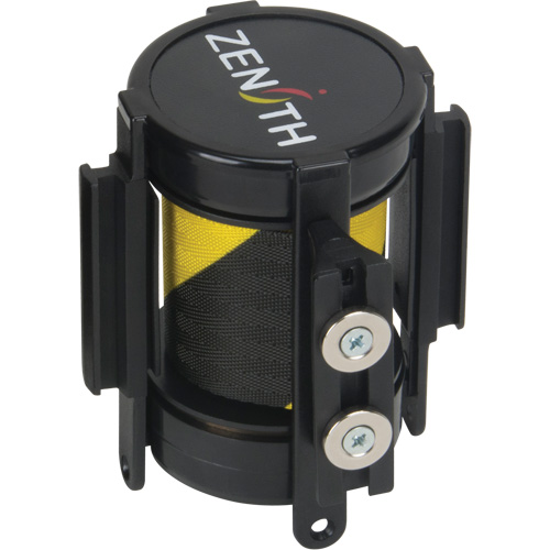 Cassette de ruban magn&eacute;tique pour barri&egrave;re de contr&ocirc;le des foules personnalis&eacute;e, 7', Ruban Noir et jaune Distribution Élite MP
