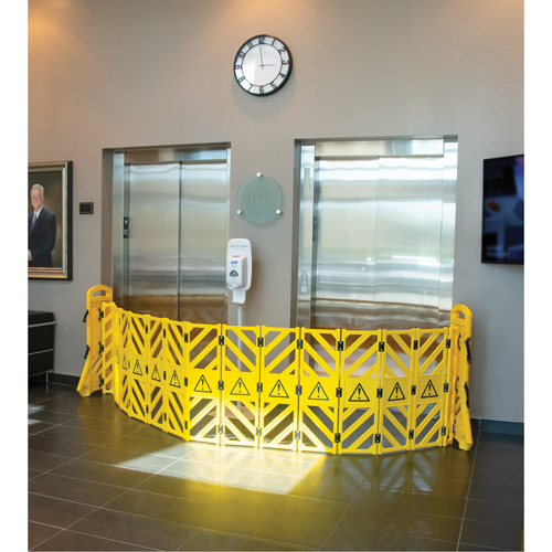 Barri&egrave;re mobile portative, 40" h x 13' lo, Jaune Distribution Élite MP