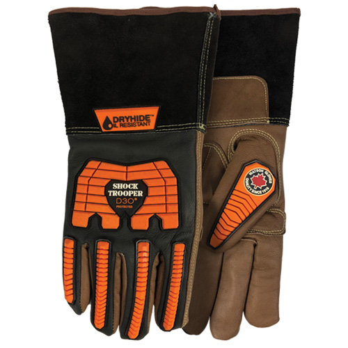 Gants 5785G Shock Trooper, T-petit, Paume en Ch&egrave;vre, Poignet Manchette Distribution Élite MP
