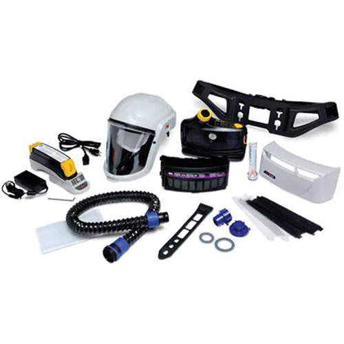 Trousse d'ensemble respirateur d'&eacute;puration d'air propuls&eacute; pour peintre Versaflo, Capuchon & visi&egrave;re, Pile Lithium-ion Distribution Élite MP