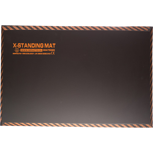 Tapis anti-fatigue pour travail debout, Lisse, 16" x 28" x 1", Noir, Caoutchouc Distribution Élite MP