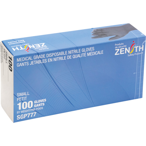 Gants jetables de calibre m&eacute;dical r&eacute;sistants &agrave; la perforation, Petit, Nitrile, 5 mils, Sans poudre, Noir, Classe 2 Distribution Élite MP