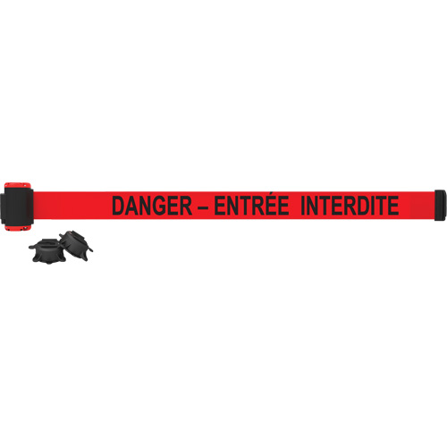 Wall Mount Barrier, Plastic, Magnetic Mount, 7', Red Tape Distribution Élite MP