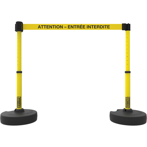 Ensemble de montants pour barri&egrave;re Plus, Plastique, 42" h, Ruban Jaune, Longueur du ruban 15' Distribution Élite MP