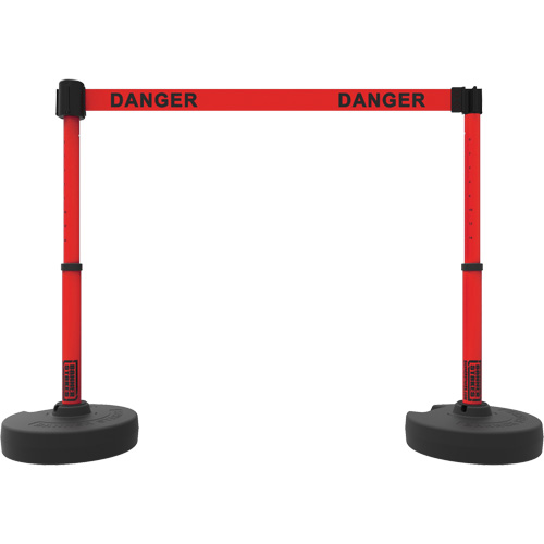 Ensemble de montants pour barri&egrave;re Plus, Plastique, 42" h, Ruban Rouge, Longueur du ruban 15' Distribution Élite MP