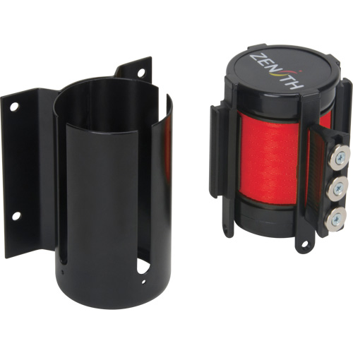 Wall Mount Barrier with Magnetic Tape, Steel, Screw Mount, 12', Red Tape Distribution Élite MP