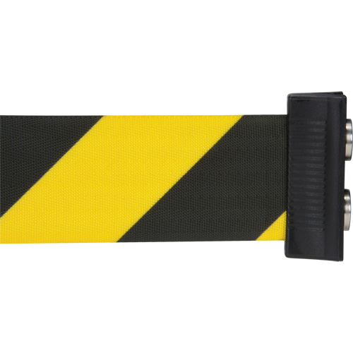 Wall Mount Barrier with Magnetic Tape, Steel, Screw Mount, 7', Black and Yellow Tape Distribution Élite MP
