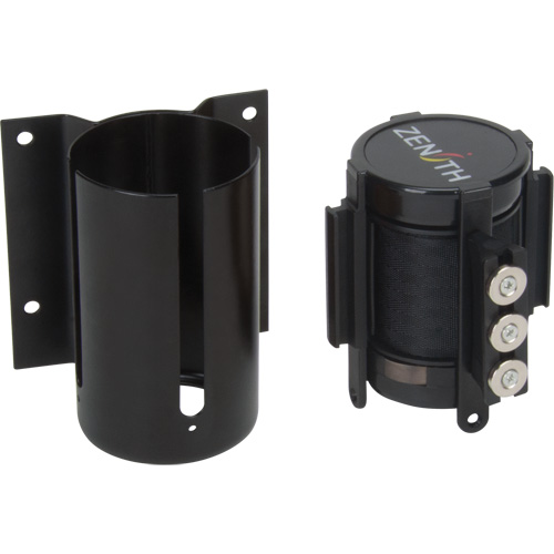 Wall Mount Barrier with Magnetic Tape, Steel, Screw Mount, 12', Black Tape Distribution Élite MP