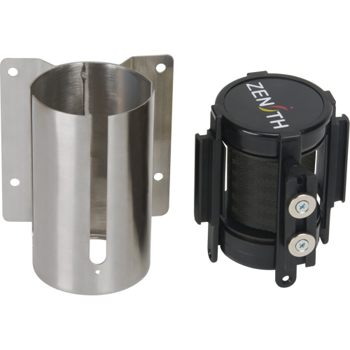 Wall Mount Barrier with Magnetic Tape, Steel, Screw Mount, 7', Black Tape Distribution Élite MP