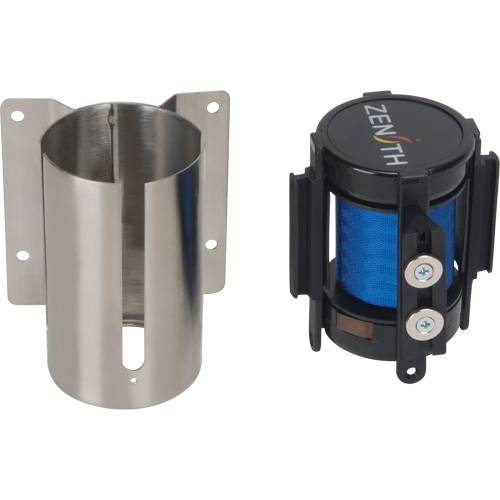 Wall Mount Barrier with Magnetic Tape, Steel, Screw Mount, 7', Blue Tape Distribution Élite MP