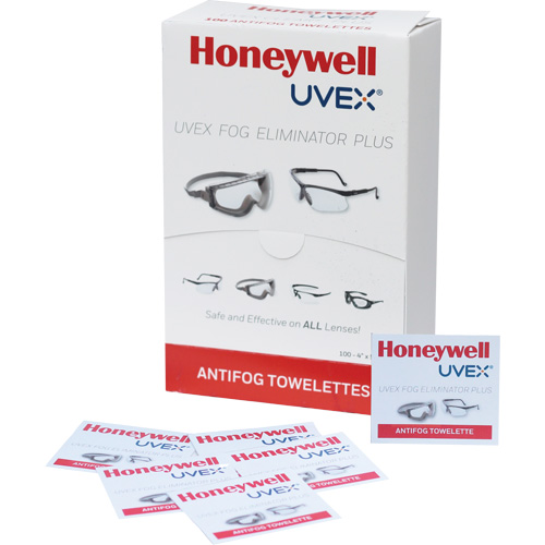 Lingettes antibu&eacute;e pour lunettes Uvex Fog Eliminator Plus, 4" x 5", Paquet de 100 Distribution Élite MP