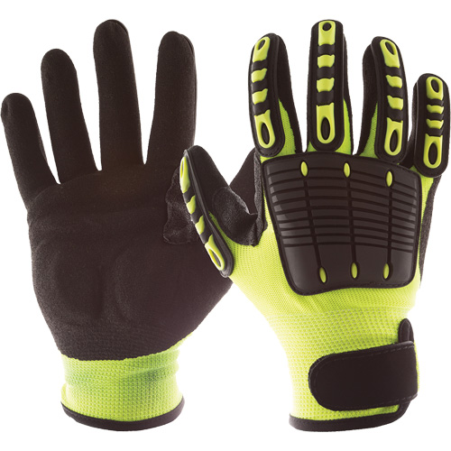 Gants de protection contre les chocs Back Tracker avec protection dorsale de la main, Petit, Paume en Nitrile, Poignet Boucle et crochet Distribution Élite MP